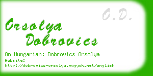 orsolya dobrovics business card